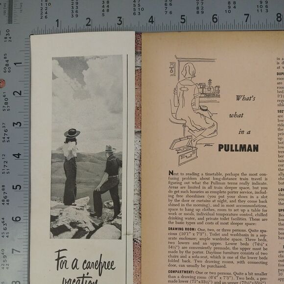 1950 Pullman Sleep Like a Baby Vtg Magazine Print Article Train Berth Rest Scene - Picture 11 of 16